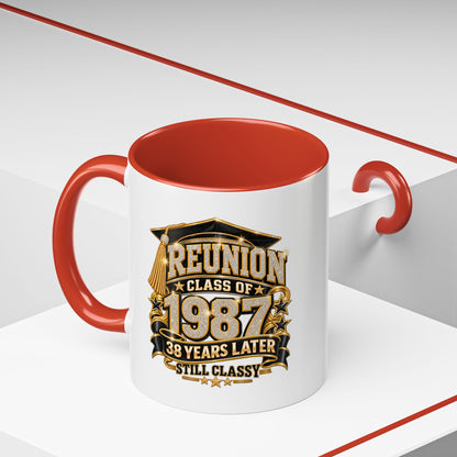 Class of 1987 Reunion Coffee Mug — 38 Years Later, Still Classy Accent Mug