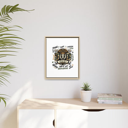 Framed Matte Canvas 'Best Ever DAD' Wall Art – Lion King Design, Father’s Day Gift