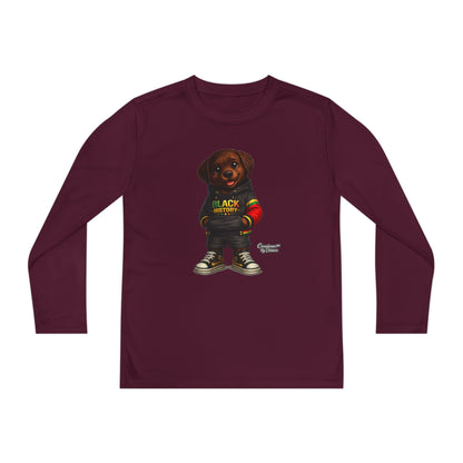 Kids Long Sleeve Tee — Rasta Teddy 'Black Excellence' Graphic