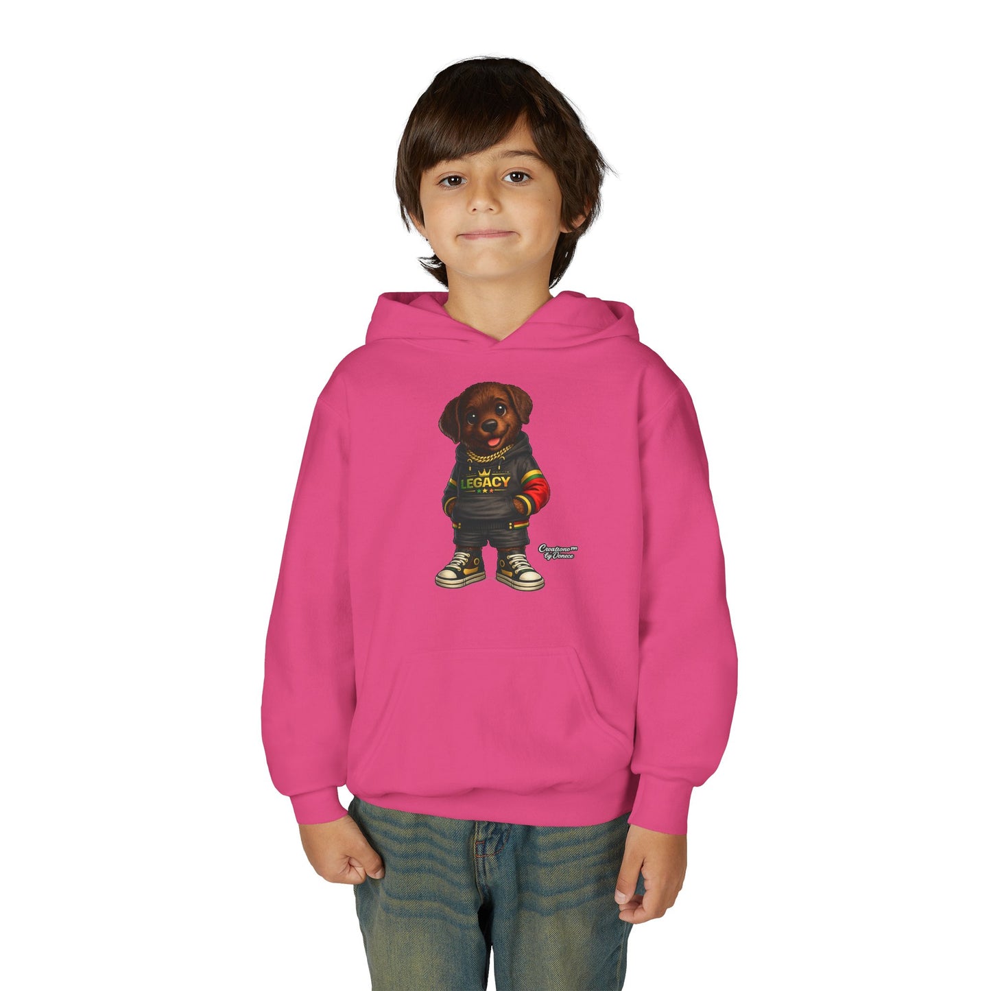 Youth Hoodie — 'Legacy' Streetwear Puppy Graphic Sweatshirt