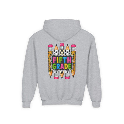 Fifth Grade Kids Hoodie — Colorful Pencil Back‑to‑School Sweatshirt for Students