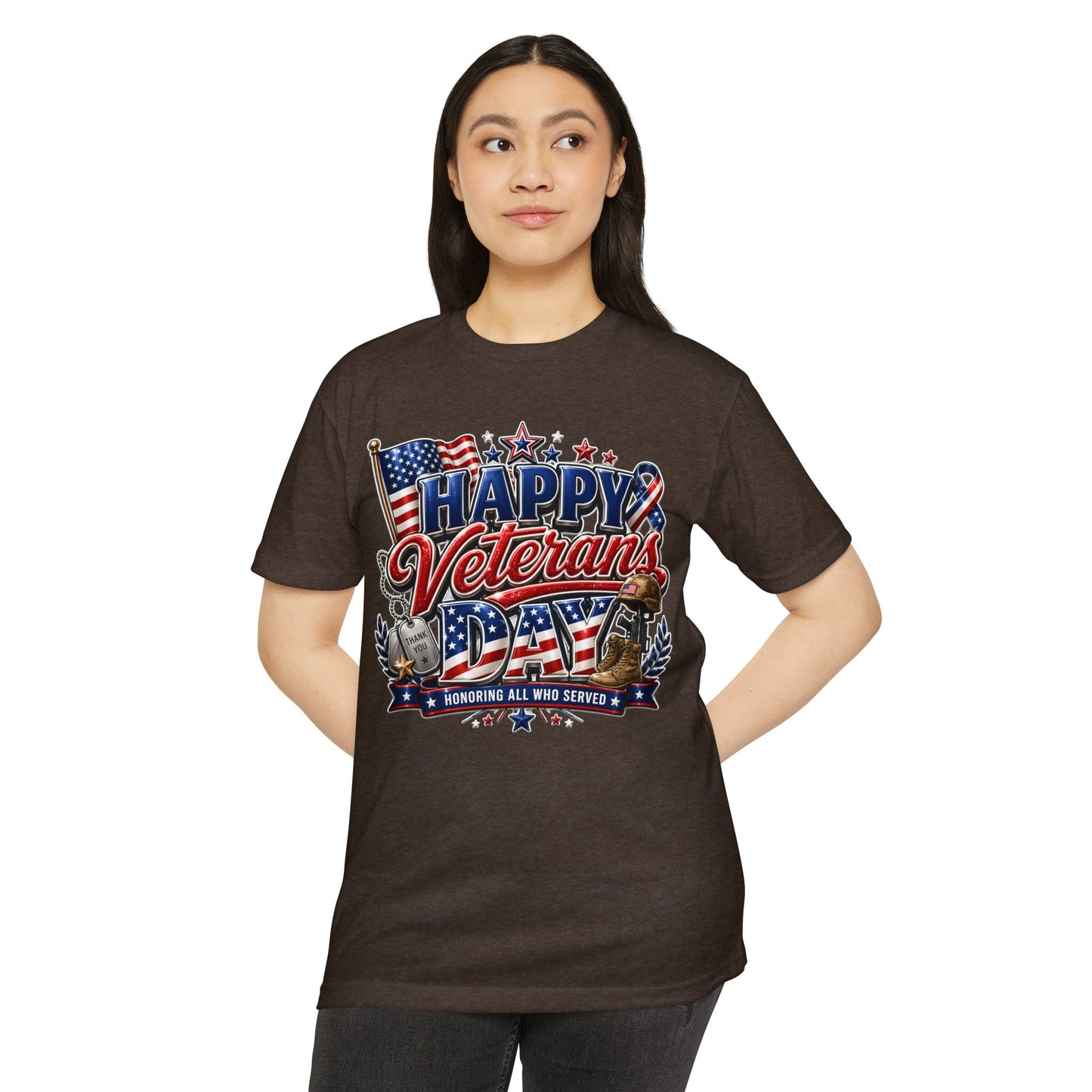Veterans Day T-Shirt - "Happy Veterans Day" Patriotic Military Tribute Tee