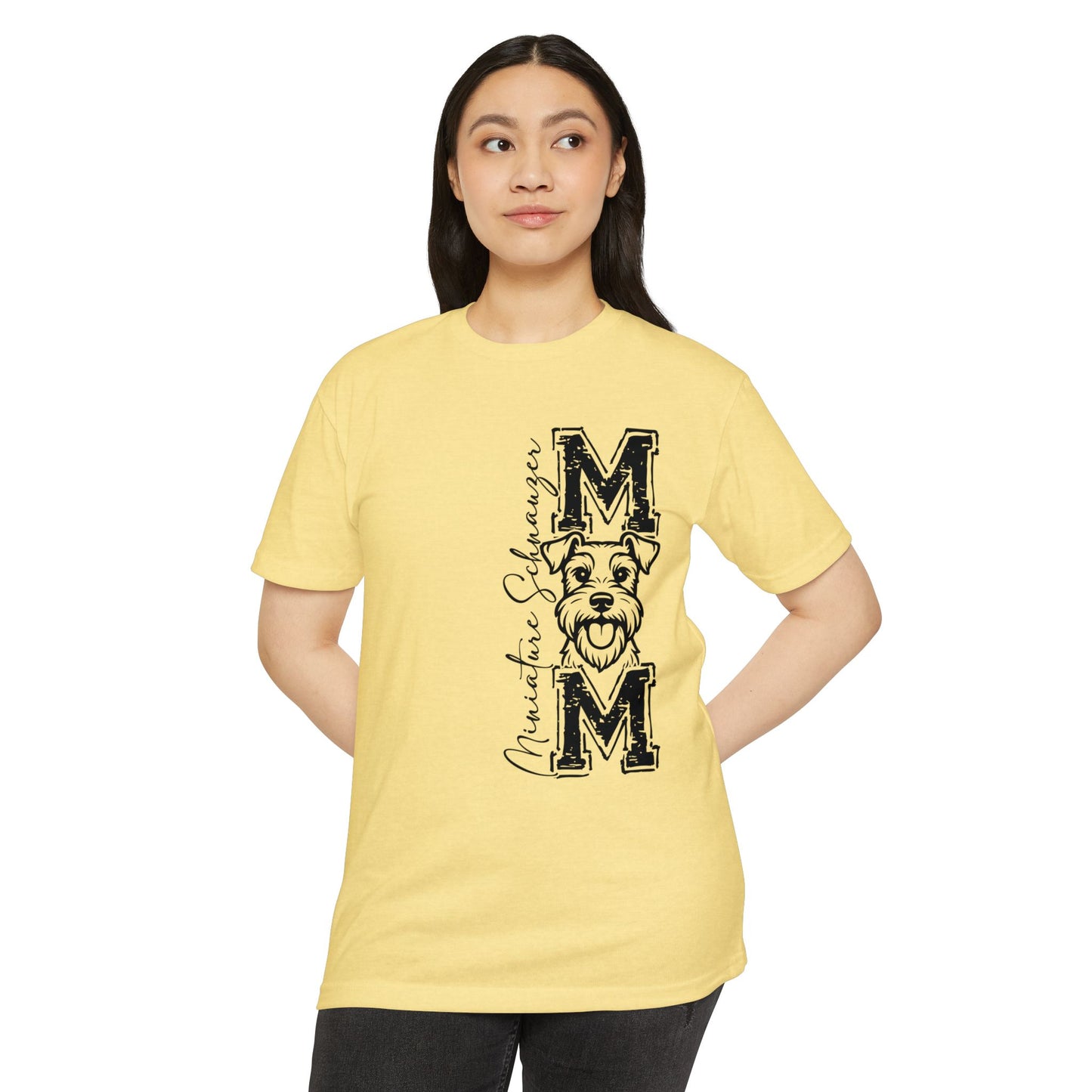 MOM Schnauzer Vertical Graphic T-Shirt — Funny Dog Mom Tee