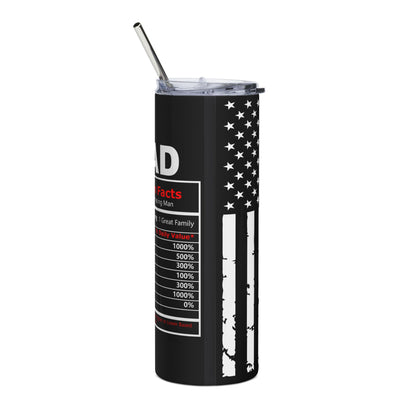 20oz Stainless Tumbler - "Best Dad Ever" Thin Red Line American Flag