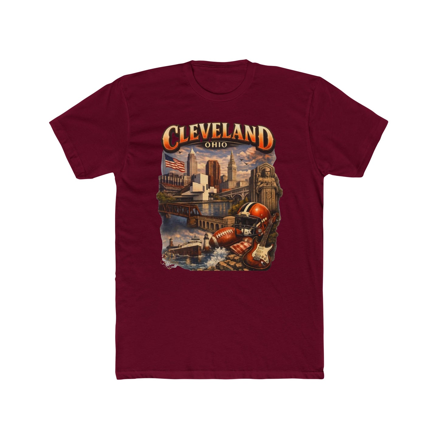 Cleveland Ohio Vintage Football Cityscape T-Shirt