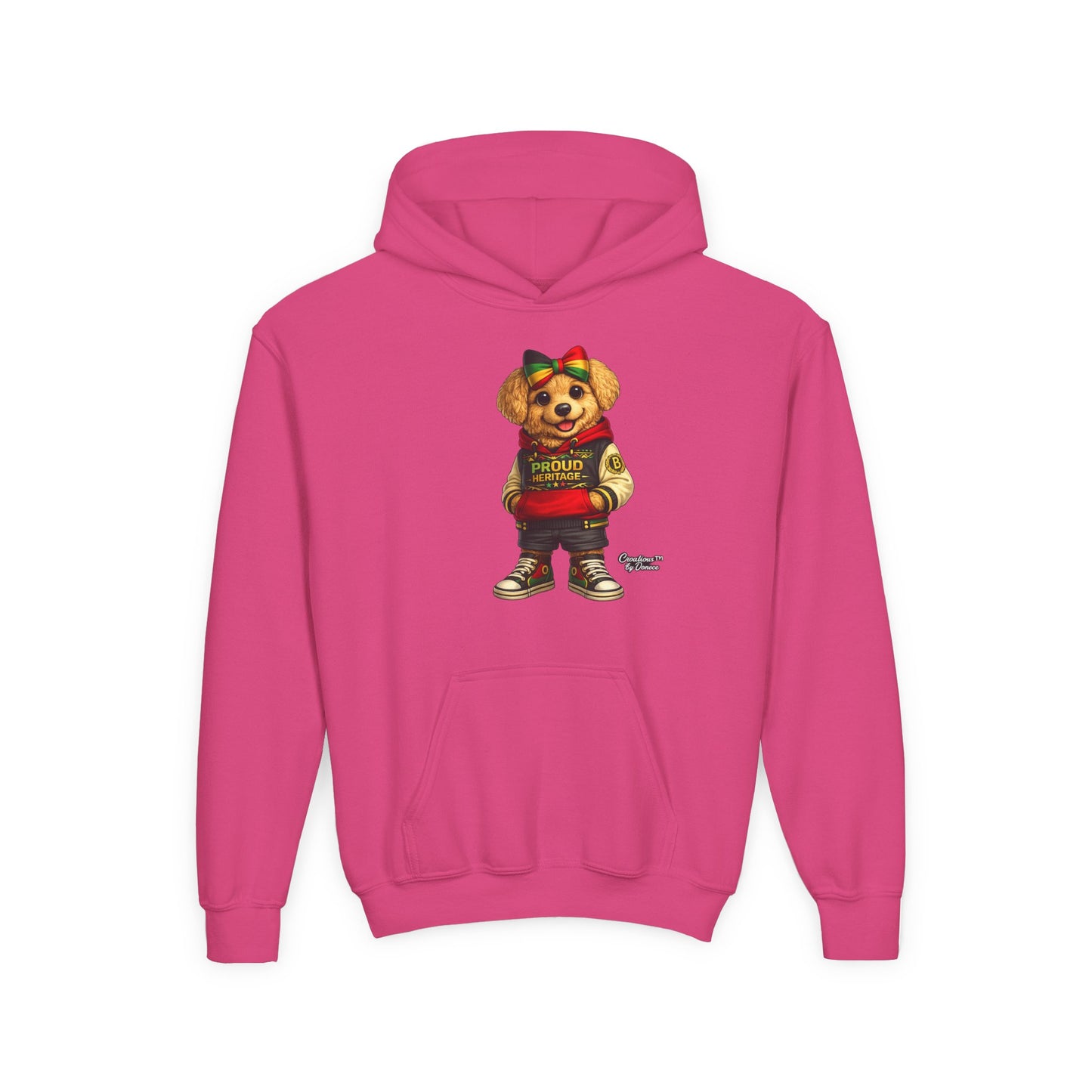 Youth Hoodie — 'Proud Heritage' Teddy Bear Streetwear Kids Pullover