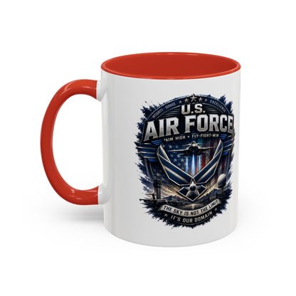 U.S. Air Force Accent Coffee Mug — Military Emblem 11/15oz