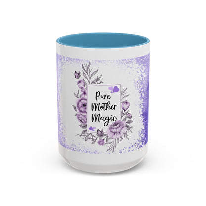 Pure Mother Magic Accent Coffee Mug — Floral Purple 11/15oz