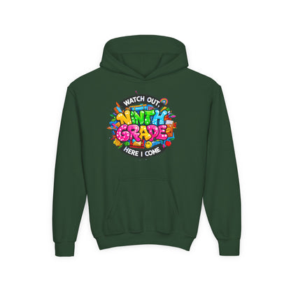 Kids' 4th Grade Hoodie – "Watch Out 4th Grade Here I Come" Colorful Back-to-School Sweatshirt