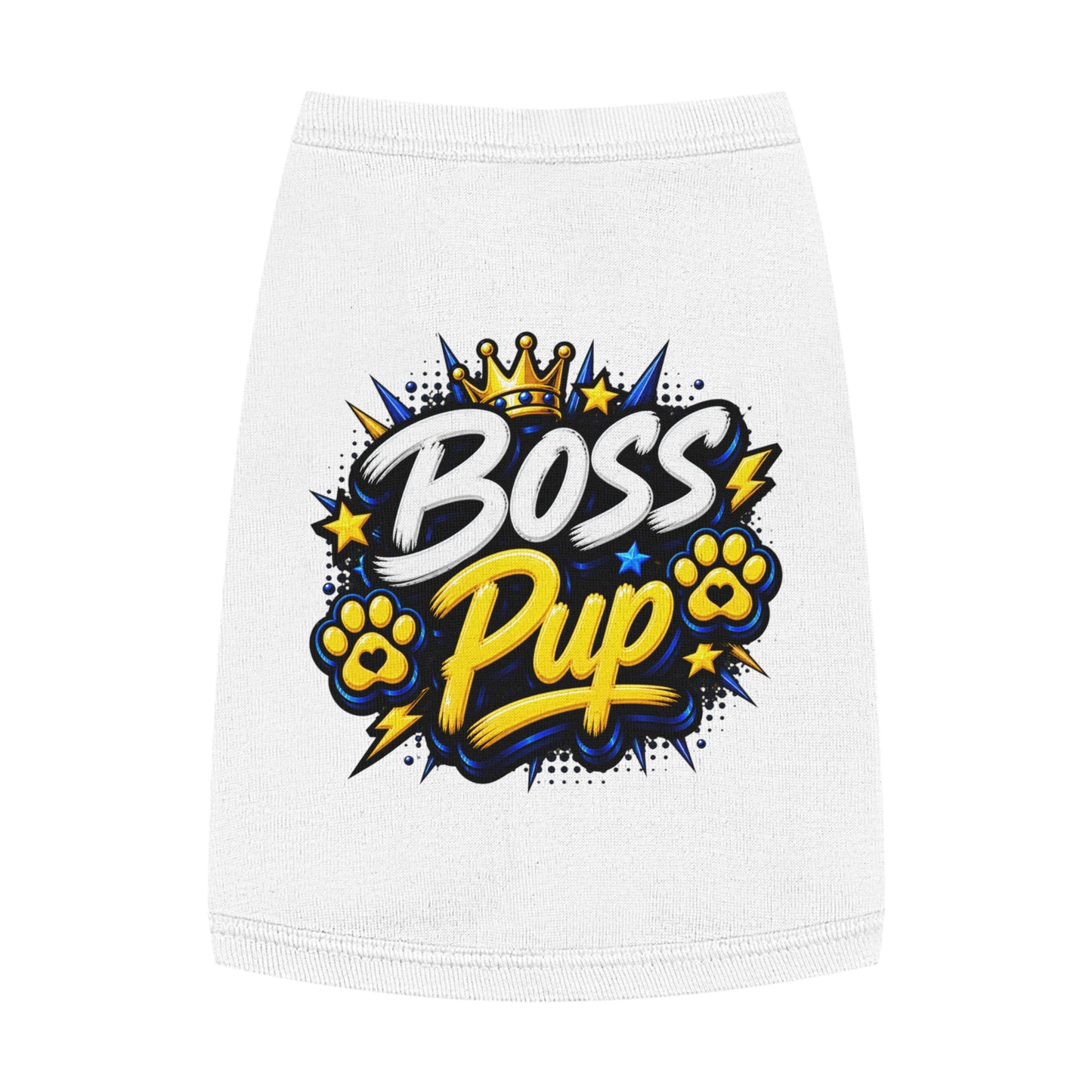 Boss Pup Pet Tank Top — Crowned 'Boss Pup' Graphic Dog Tank