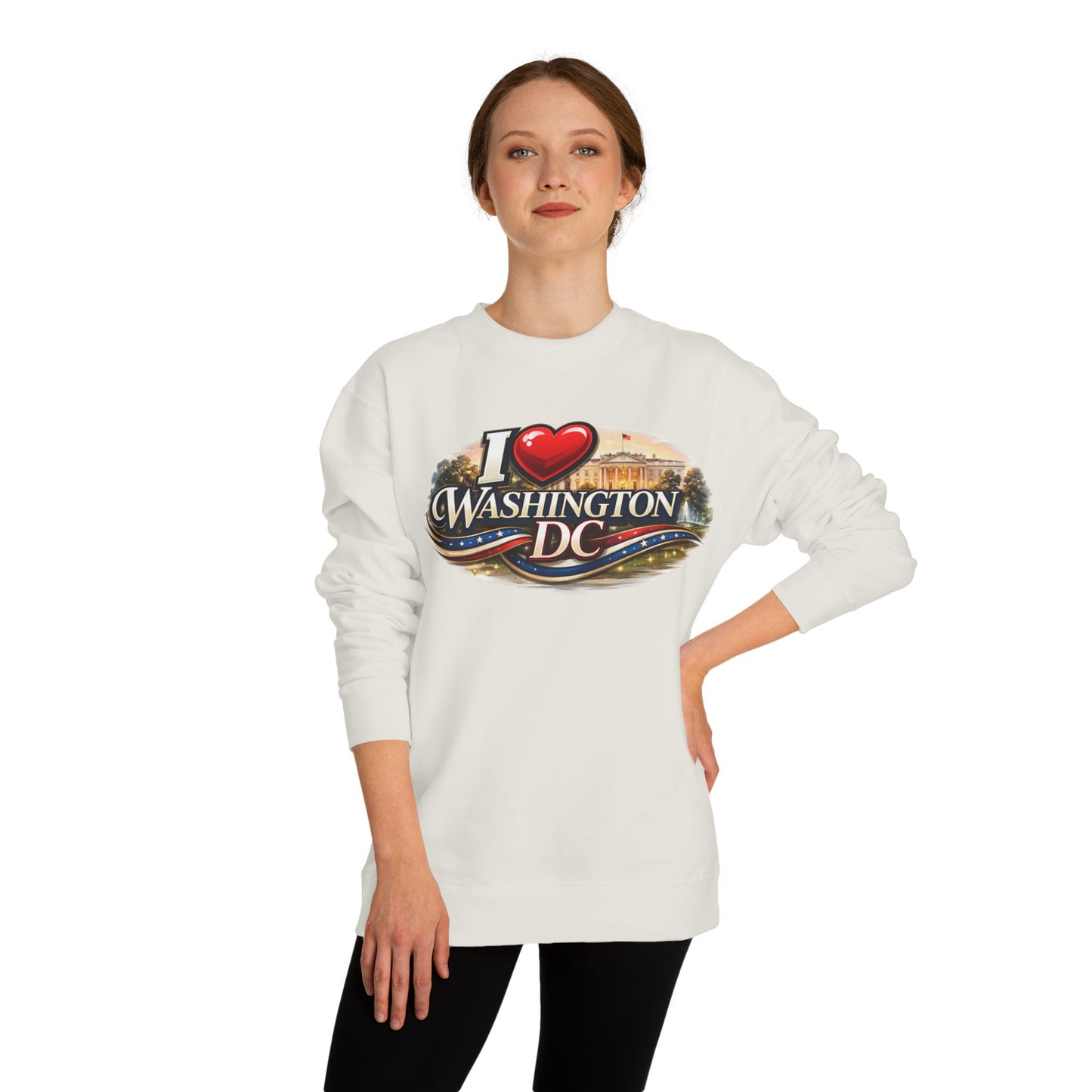 Washington DC "I  Washington DC" Sweatshirt - Tourist Souvenir Crewneck