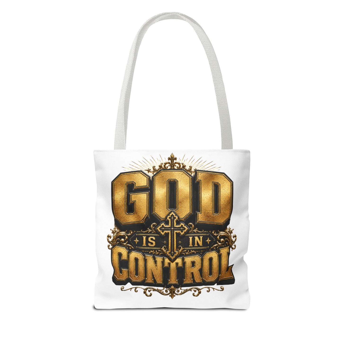 God Is in Control Tote Bag — Faith-Inspired Christian Tote for Church, Gifts & Everyday Use