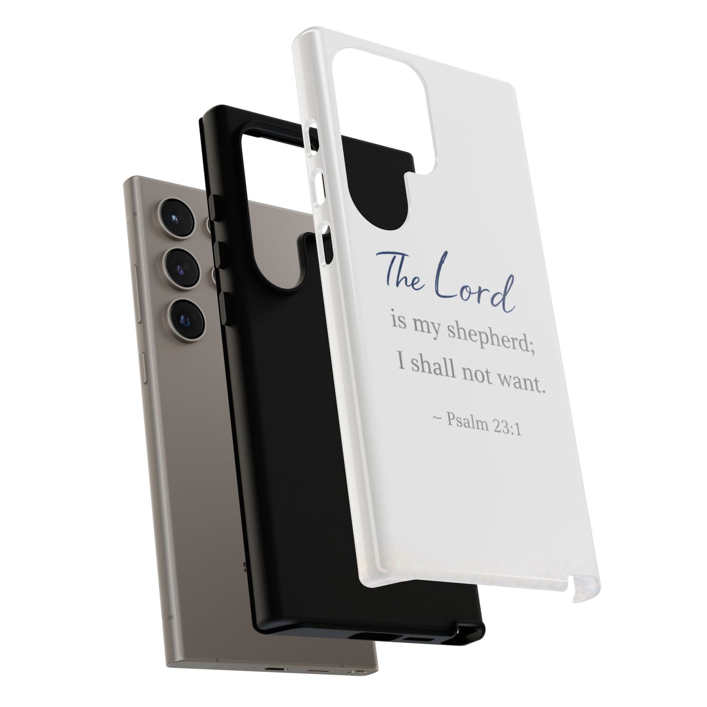 Psalm 23:1 Phone Case — "The Lord is my shepherd; I shall not want" Christian Protective Cover