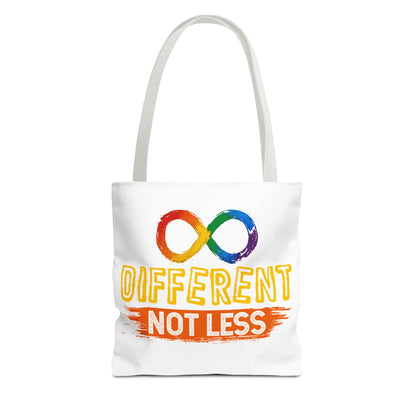 Autism Pride Tote Bag — "Different Not Less" Rainbow Infinity Reusable Shopper