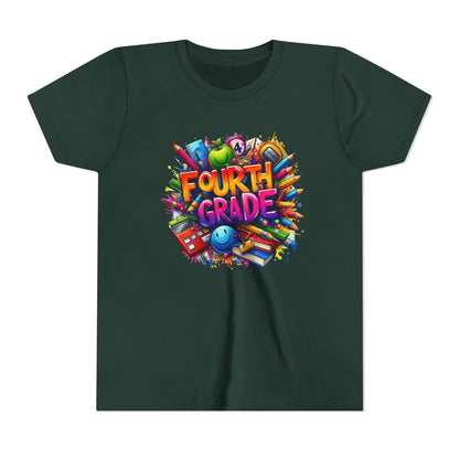 Fourth Grade Youth T‑Shirt – Colorful School Supplies Back to School Tee