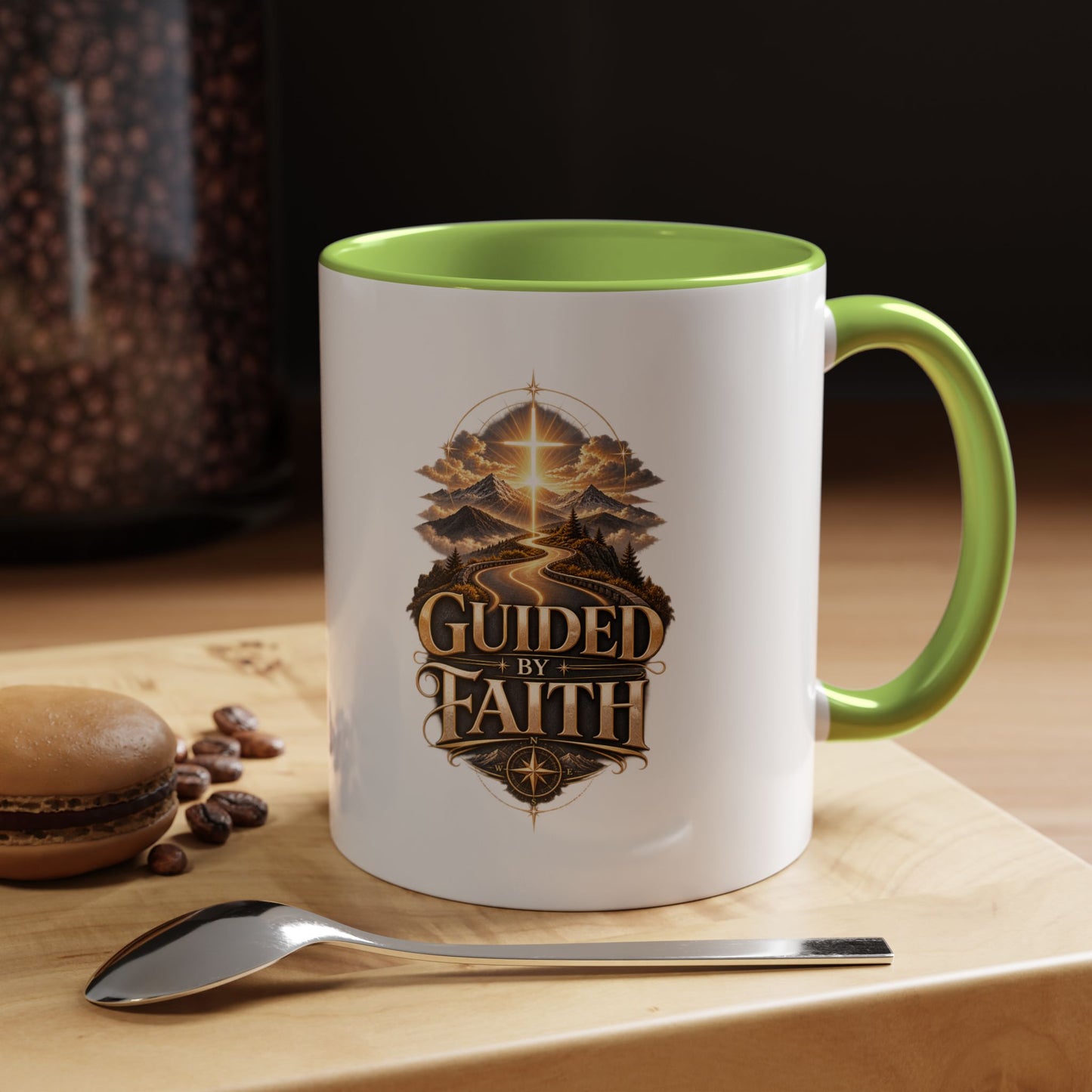 Guided by Faith Coffee Mug — Inspirational Christian Accent Mug (11/15oz)