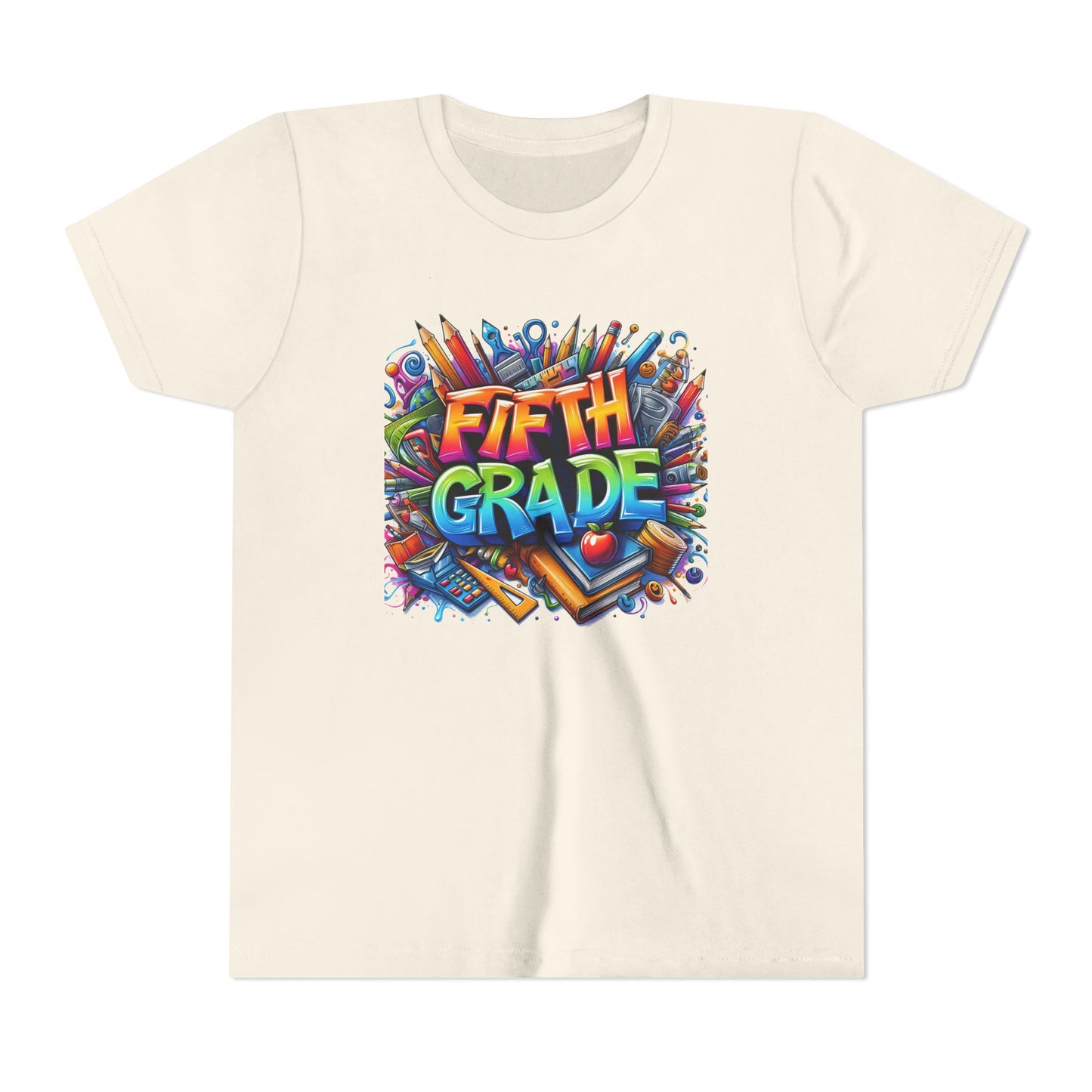 Fifth Grade Kid's Tee - Colorful School Supplies Back to School T-Shirt