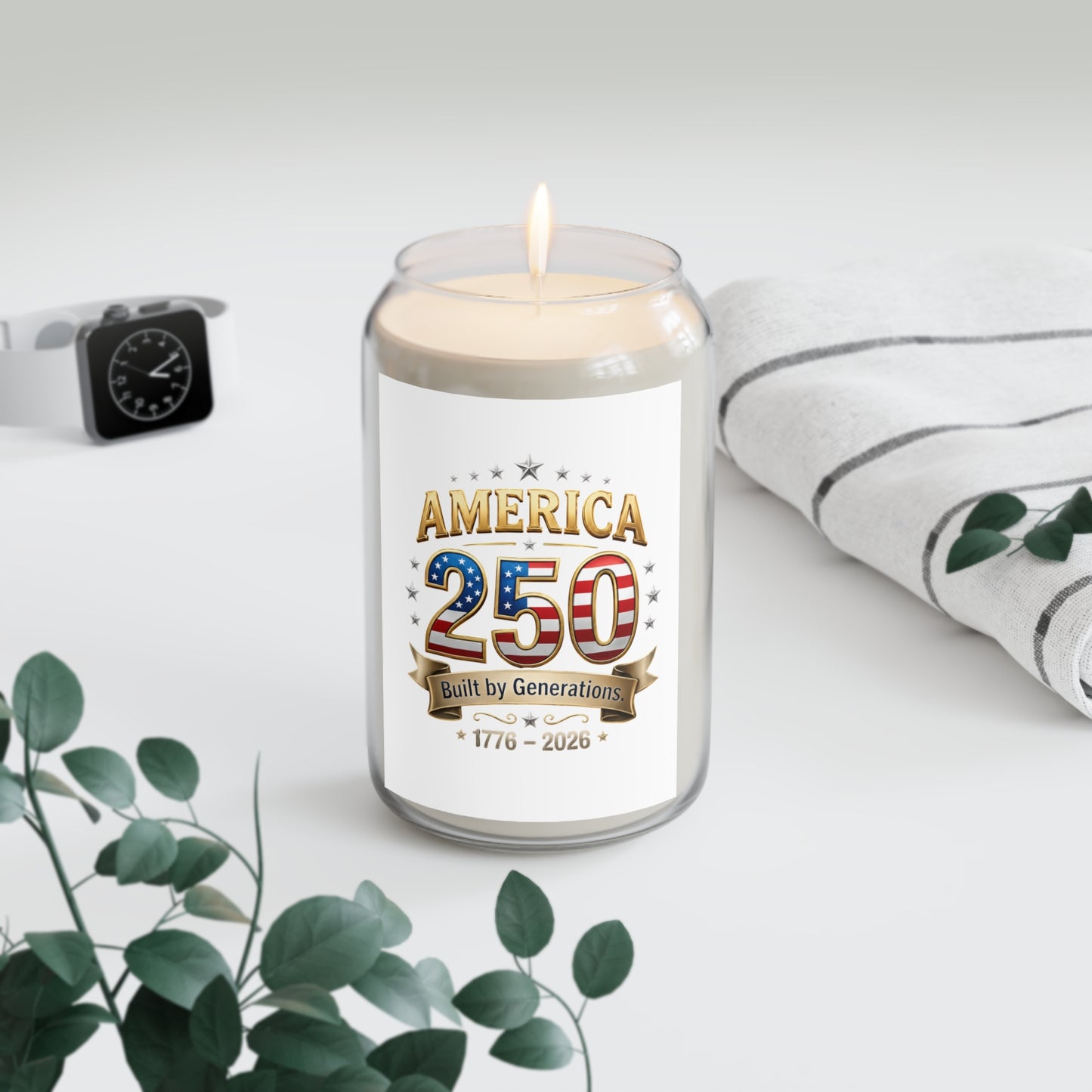 America 250 Soy Candle — "Built by Generations" Patriotic Scented Candle 13.75oz