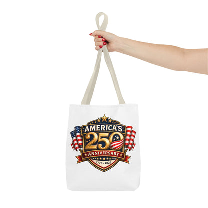 25th Anniversary America Tote Bag — Patriotic 1776–2026 Commemorative Flag Design