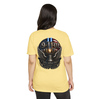 9/11 Never Forget Memorial T-Shirt — Twin Towers Tribute Tee