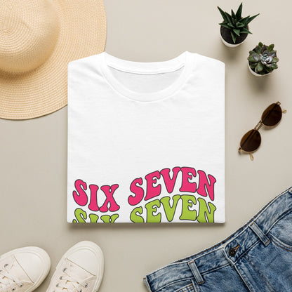Six Seven Retro Graphic T-Shirt — Colorful 67 Repeat Design