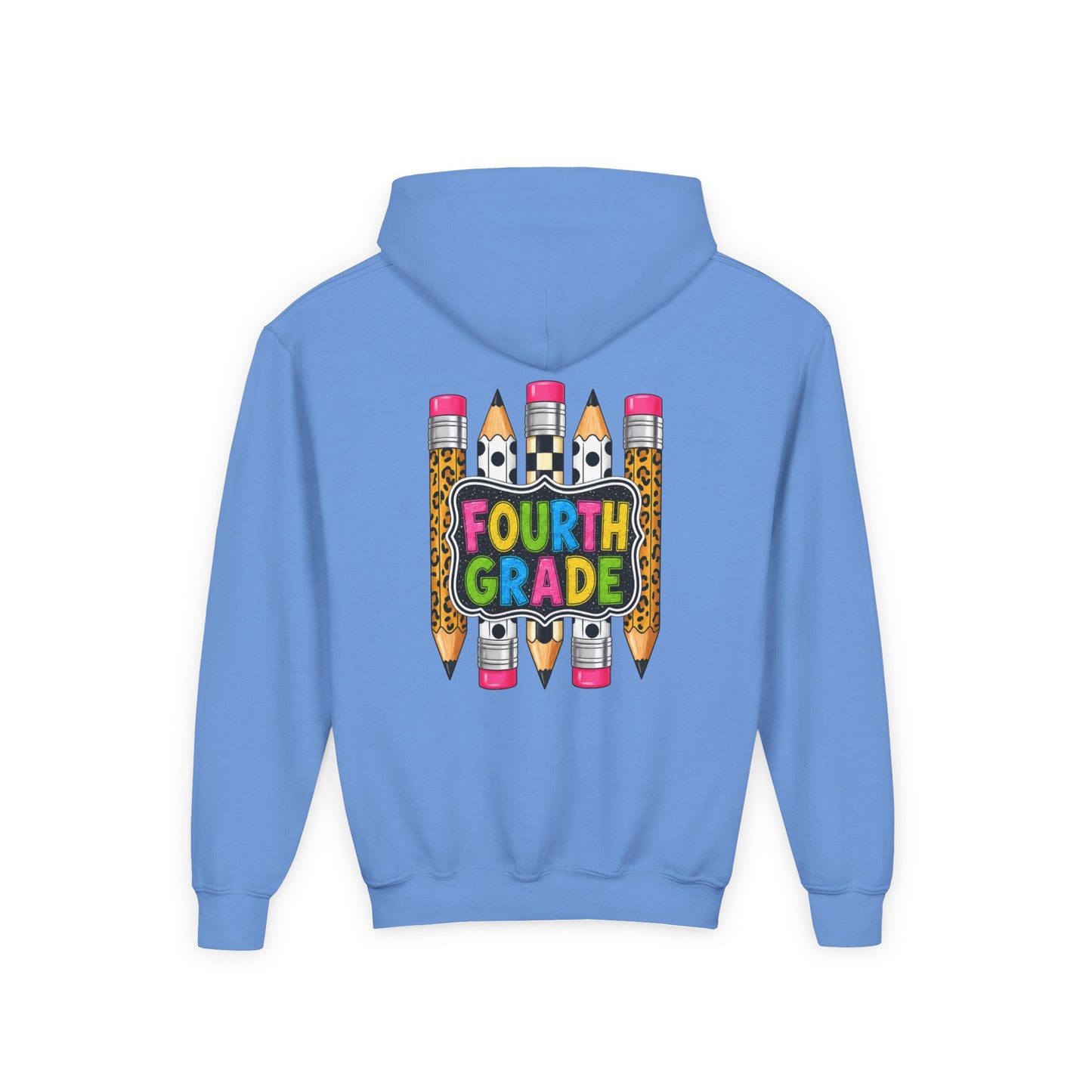 Fourth Grade Kids Hoodie — Colorful Pencil School Sweatshirt