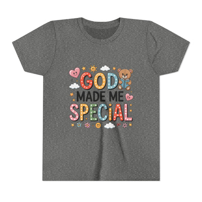 Youth Tee — "God Made Me Special" Cute Christian Kids T-Shirt