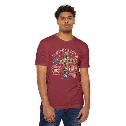Christian Cross T‑Shirt — “I Can Do All Things Through Christ” Inspirational Tee