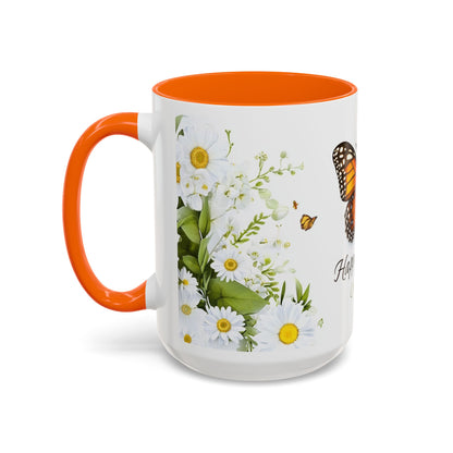 Mother's Day Butterfly Coffee Mug – 'Happy Mother's Day' Floral Accent Mug