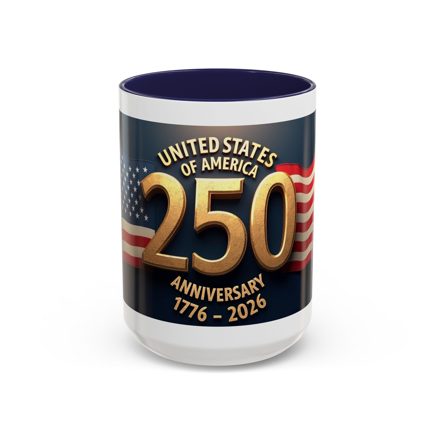 250th Anniversary Coffee Mug — United States of America 1776–2026 Patriotic Accent Mug