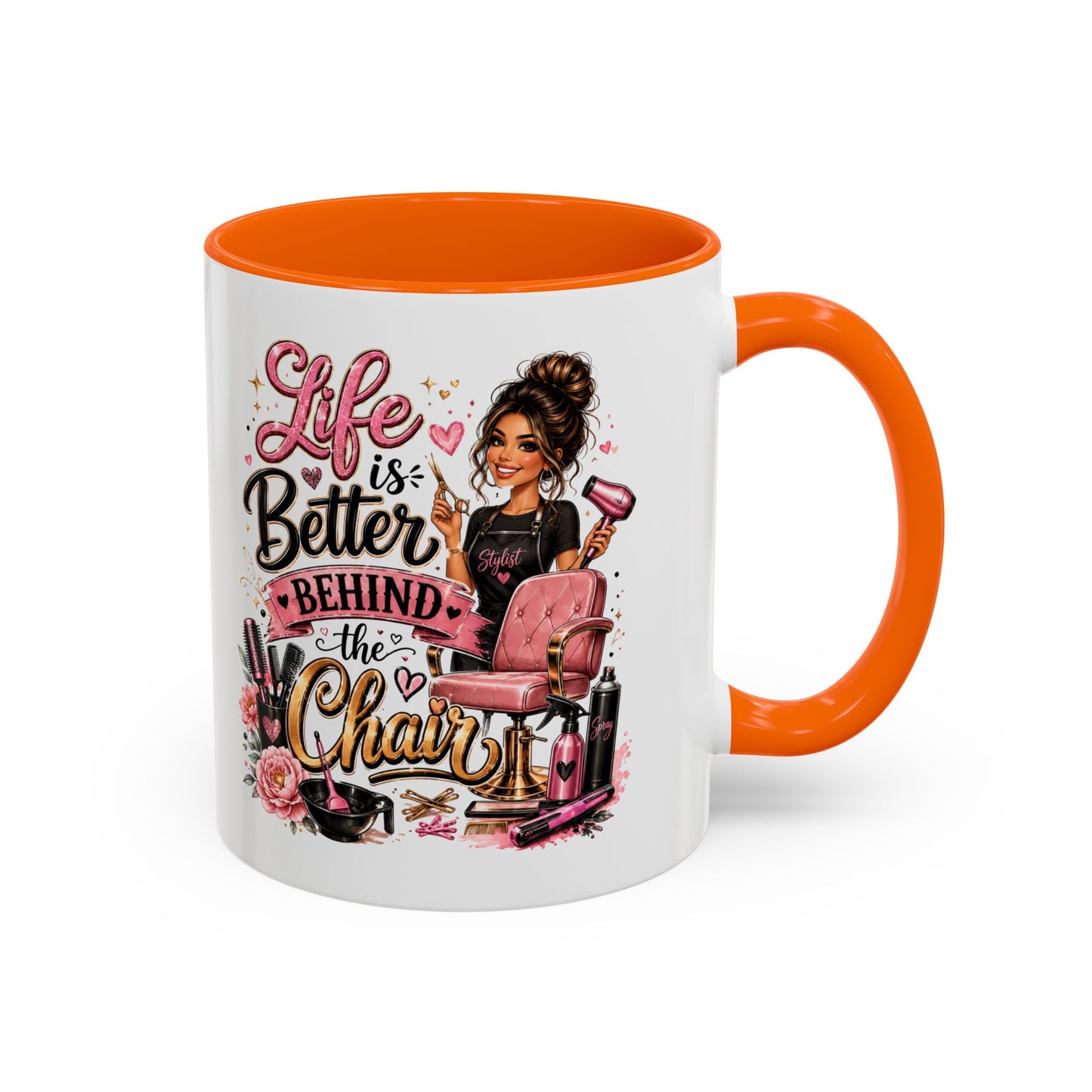 Life Is Better Behind the Chair Coffee Mug — Hair Stylist Barber Salon Gift (11/15oz)