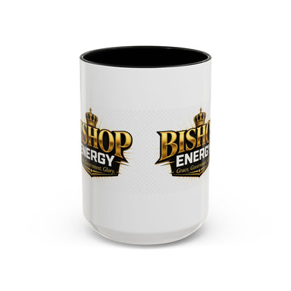 Bishop Energy Coffee Mug — Gold Crown Logo Accent Ceramic Mug (11/15oz)