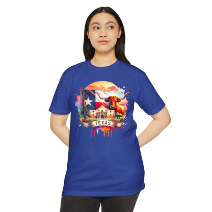 Texas Longhorn T-Shirt – Colorful State Flag & Ranch Design