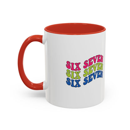 Six Seven Retro Accent Coffee Mug — Colorful 11/15oz Ceramic Tea Cup