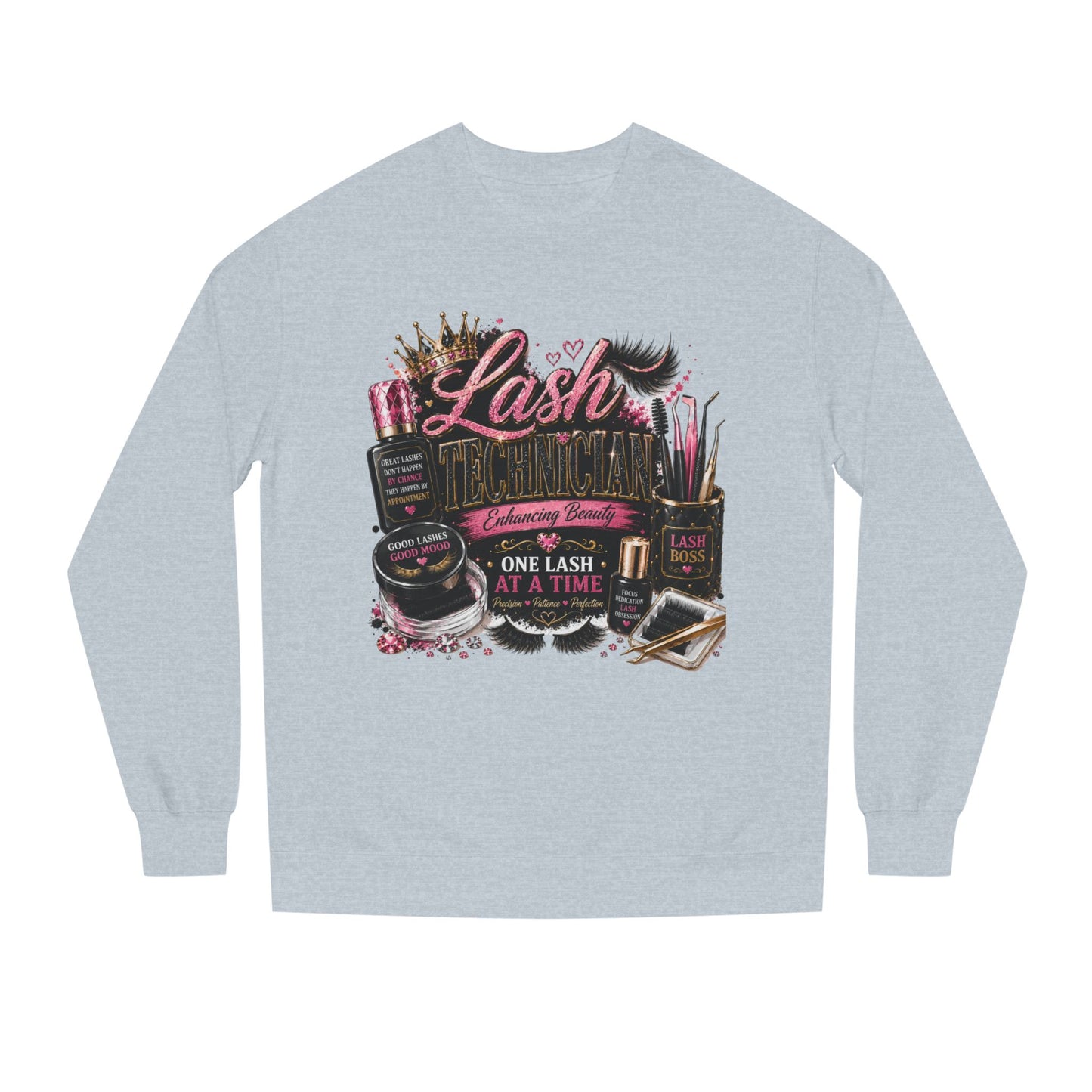 Eyelash Artist Crewneck Sweatshirt — “Lash Technician” Beauty Salon Graphic