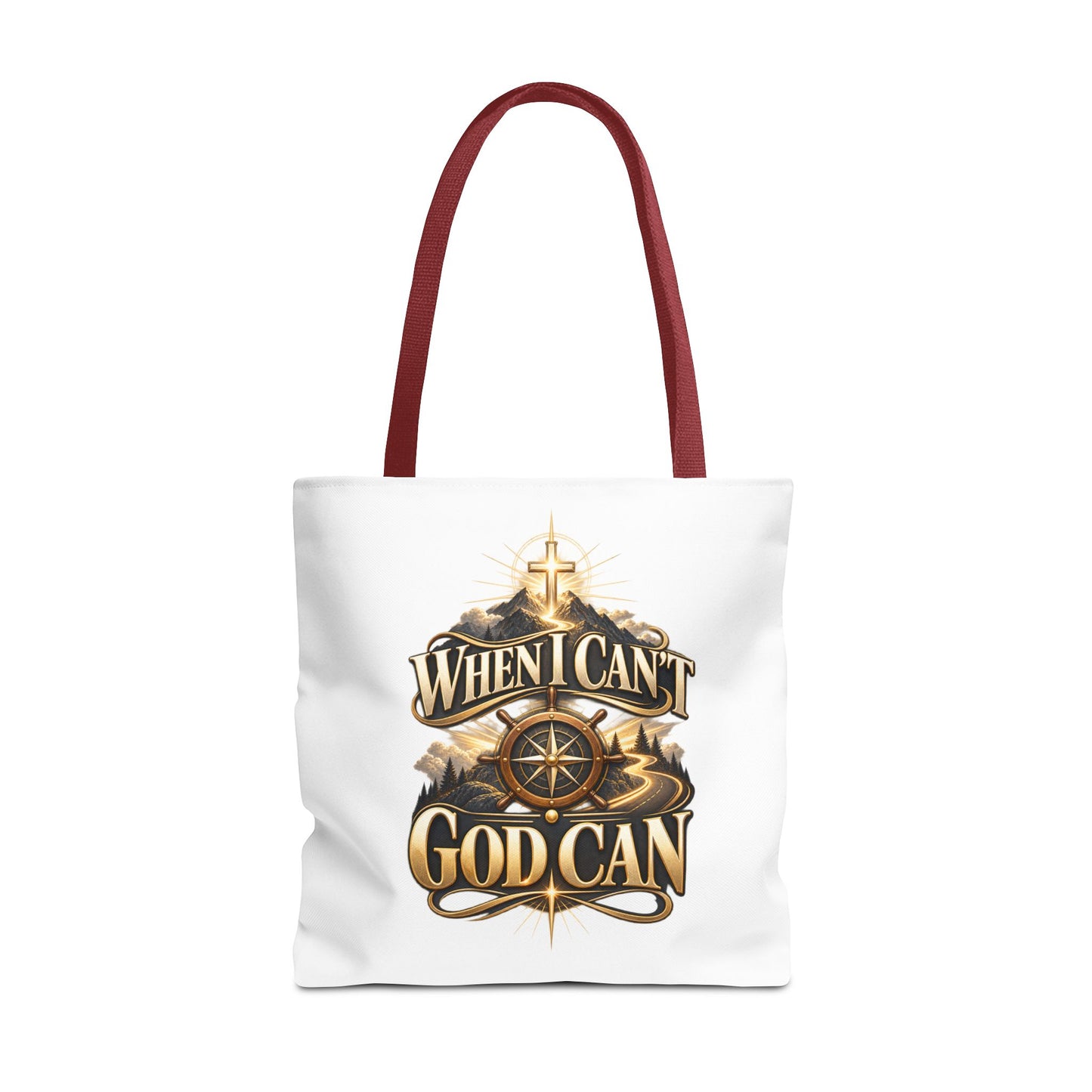 When I Can’t, God Can Christian Tote Bag – Faith Inspirational Beach Carryall