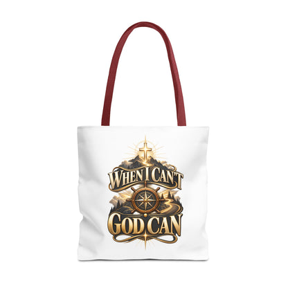 When I Can’t, God Can Christian Tote Bag – Faith Inspirational Beach Carryall