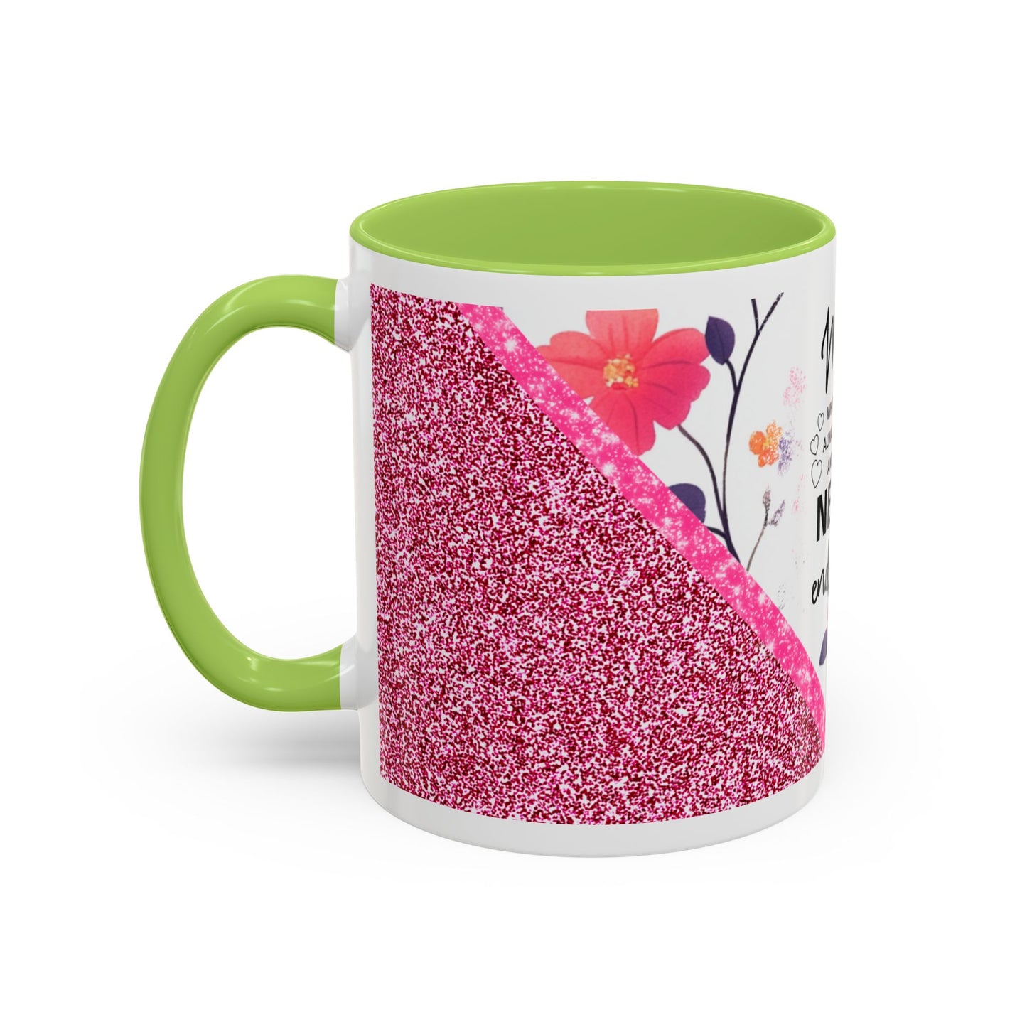 Mom Forever Coffee Mug — "Where Love Always Shines and Truly Never Ends" Floral Accent