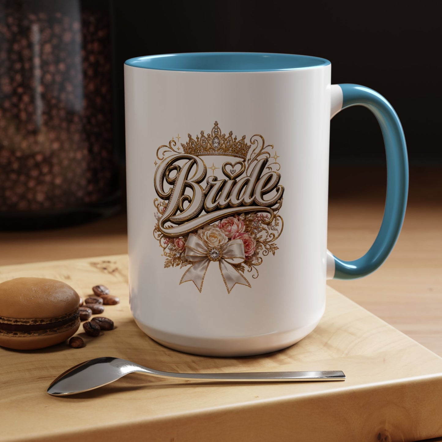 Bride Accent Coffee Mug — Floral Crown Bridal Gift (11/15oz)