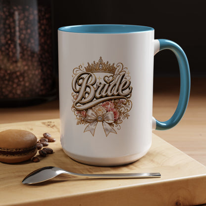 Bride Accent Coffee Mug — Floral Crown Bridal Gift (11/15oz)