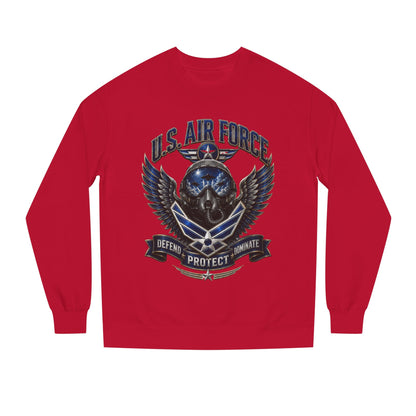 U.S. Air Force Skull Crewneck Sweatshirt — Defend Protect Dominate Tactical Pullover
