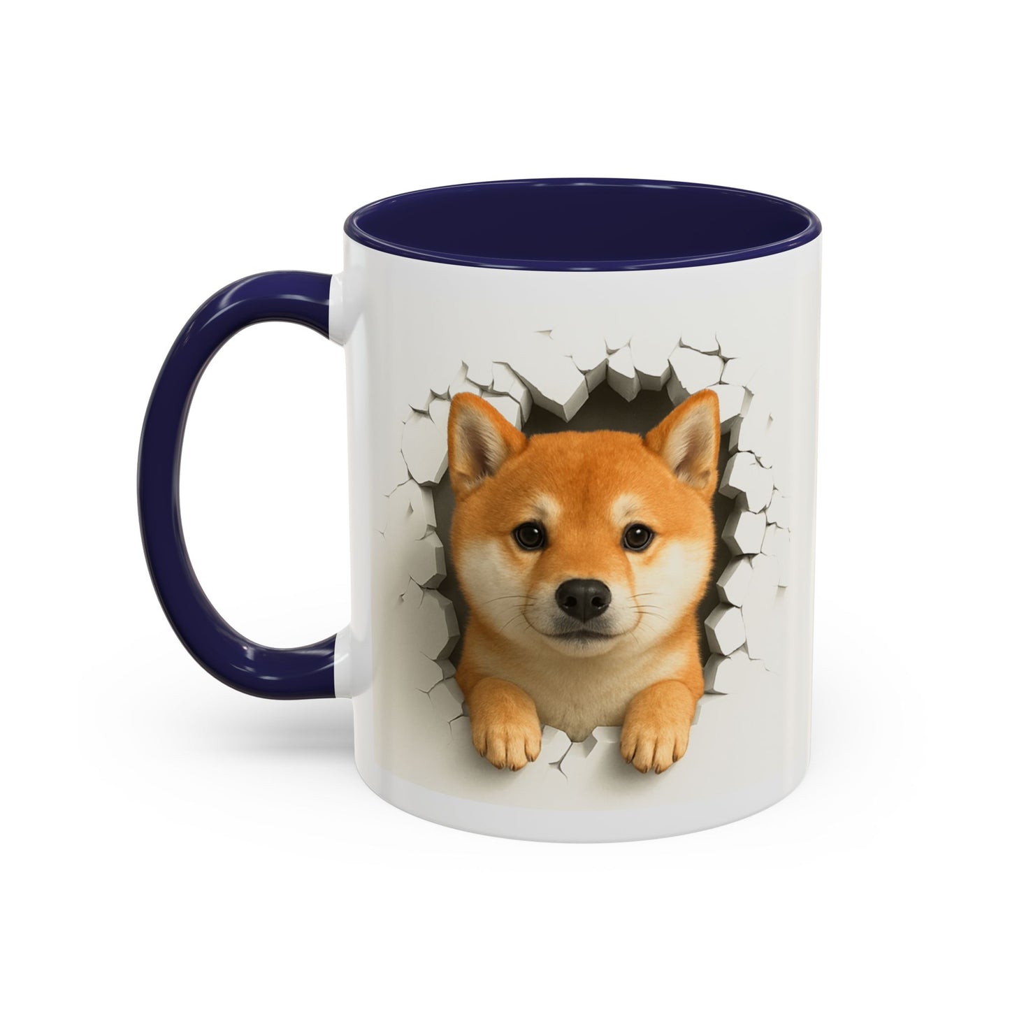 Shiba Inu Peeking Accent Coffee Mug – Cute Dog Lover Gift (11oz, 15oz)