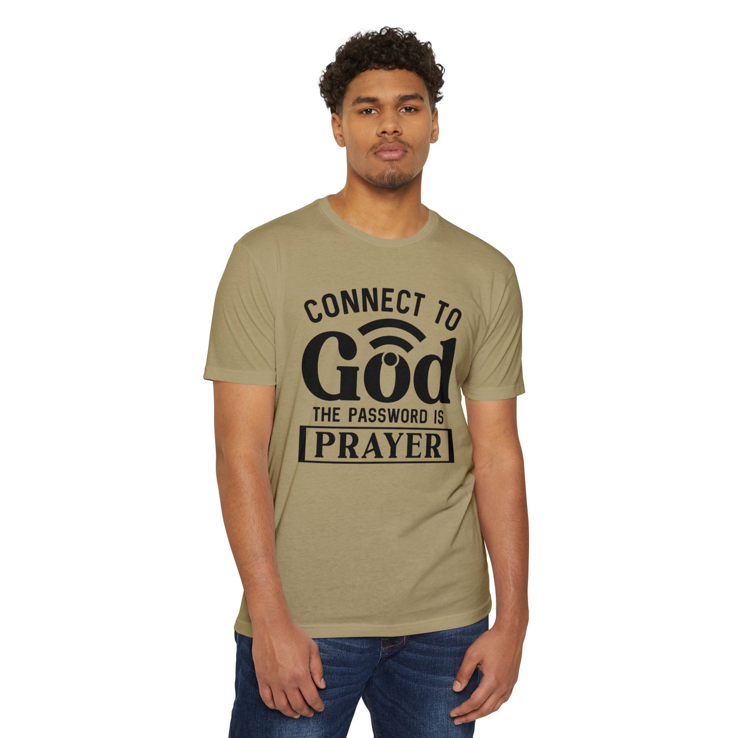 Connect to God T-Shirt — “The Password Is Prayer” Christian Faith Tee