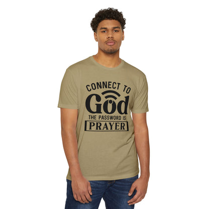 Connect to God T-Shirt — “The Password Is Prayer” Christian Faith Tee