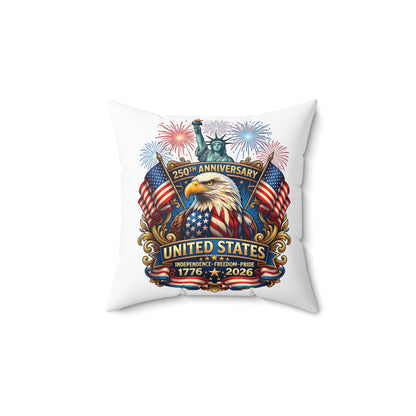 United States 250th Anniversary Eagle Throw Pillow — 1776–2026 Patriotic Decorative Pillow