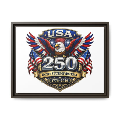 USA 250 Anniversary Framed Canvas — Patriotic Eagle 1776–2026 Wall Art