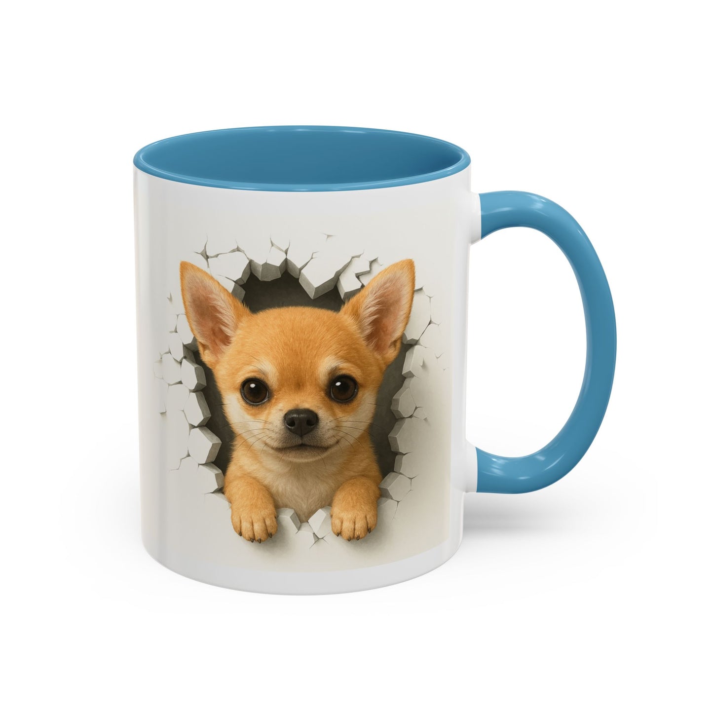 Chihuahua Peek-A-Boo Accent Coffee Mug – Cute Dog Lover Gift (11/15 oz)