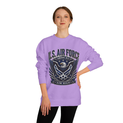 U.S. Air Force Crewneck Sweatshirt — "Above All, Aim High" Graphic