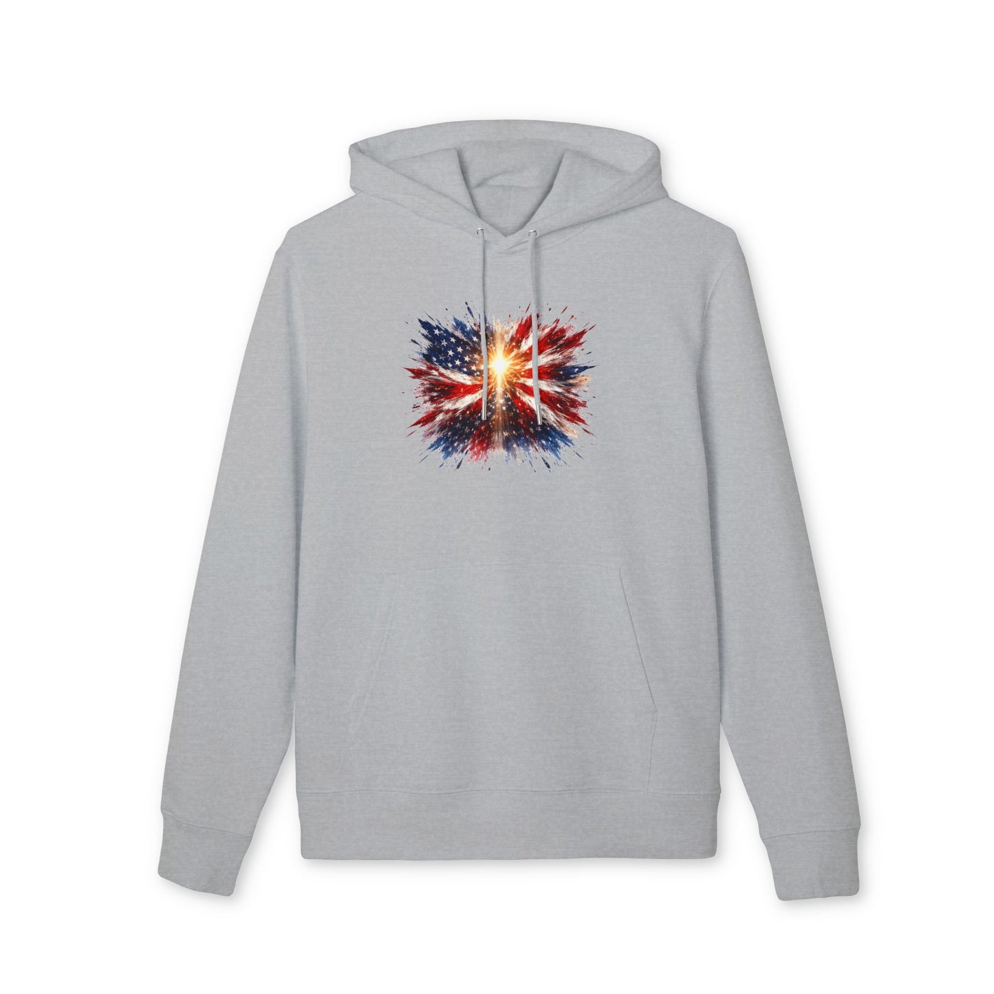 American Flag Explosion Hoodie — Patriotic Firework Pullover