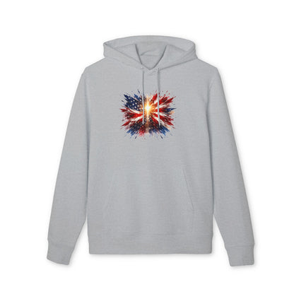 American Flag Explosion Hoodie — Patriotic Firework Pullover